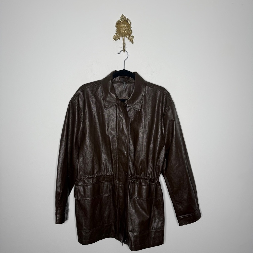Anthropologie Dark Brown Leather Jacket